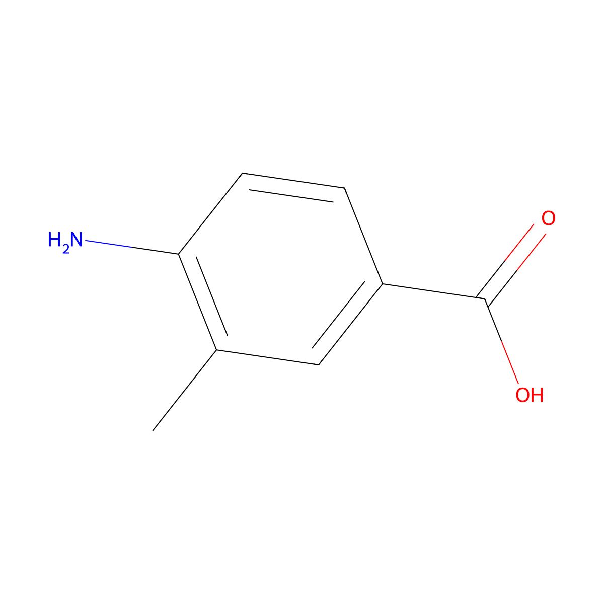 4-Amino-3-methylbenzoic acid molecular structure, CAS 2486-70-6