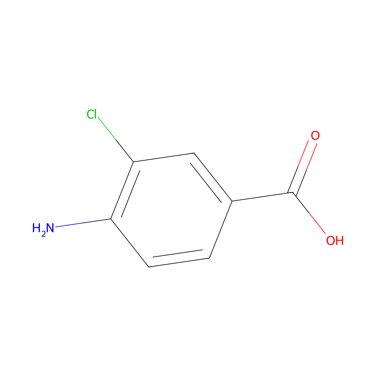 4-Amino-3-chlorobenzoic acid molecular structure, CAS 2486-71-7