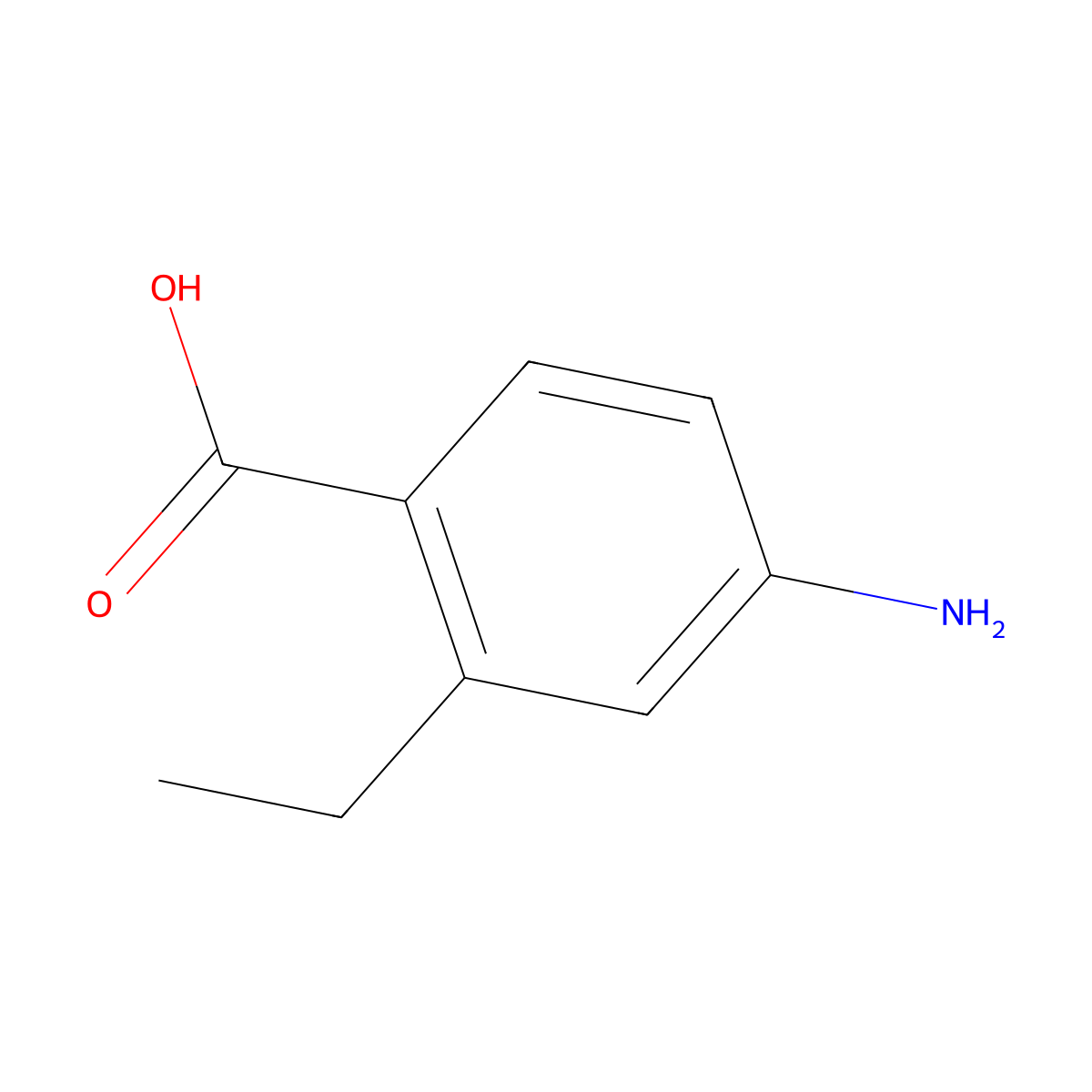 4-Amino-2-ethylbenzoic acid molecular structure, CAS 2486-74-0