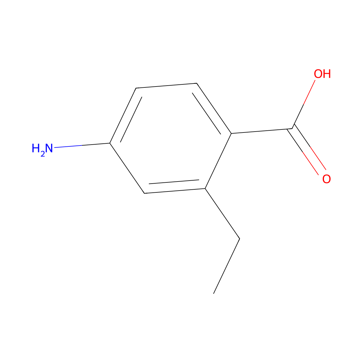 4-Amino-2-ethylbenzoic acid molecular structure, CAS 2486-74-0