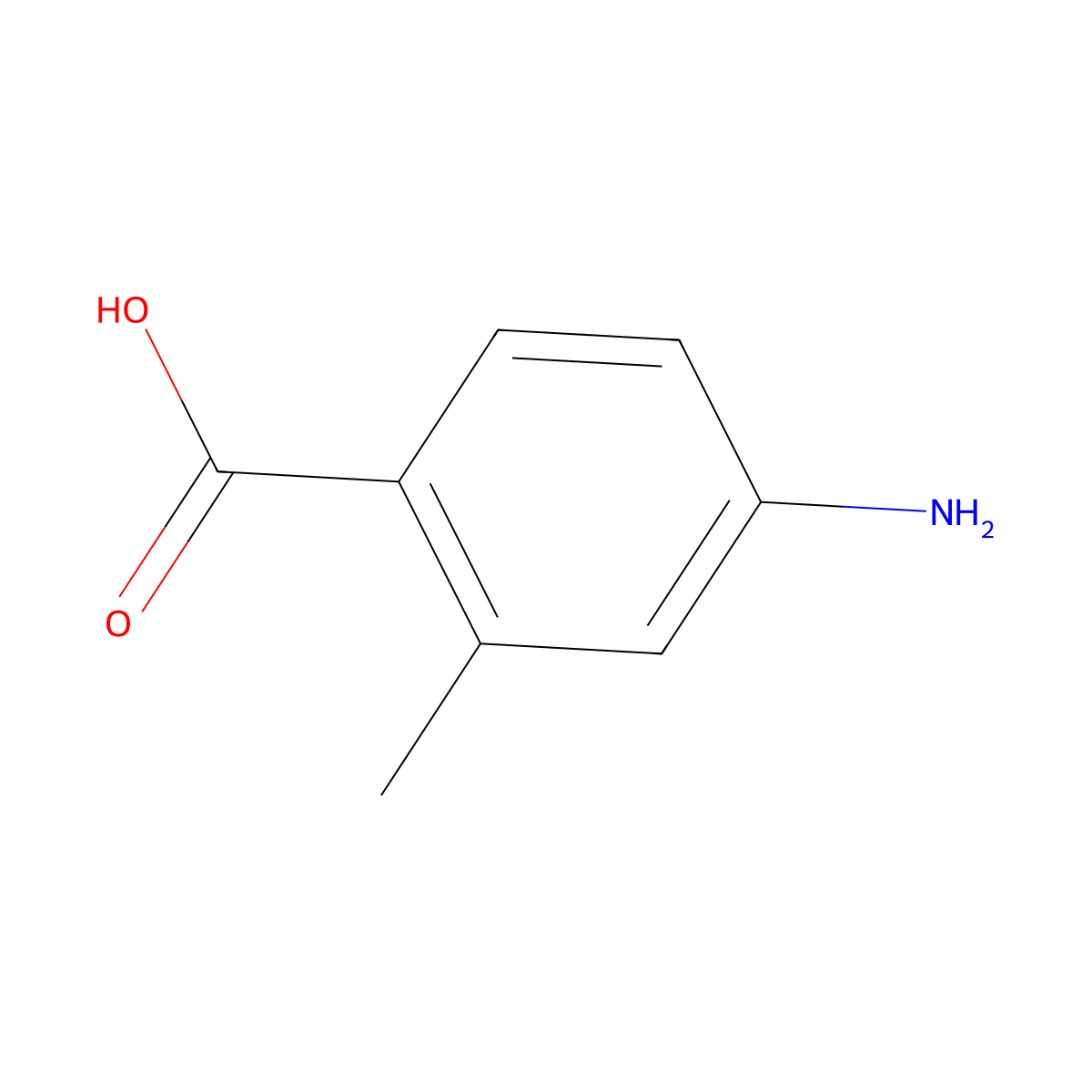 4-Amino-2-methylbenzoic acid molecular structure, CAS 2486-75-1