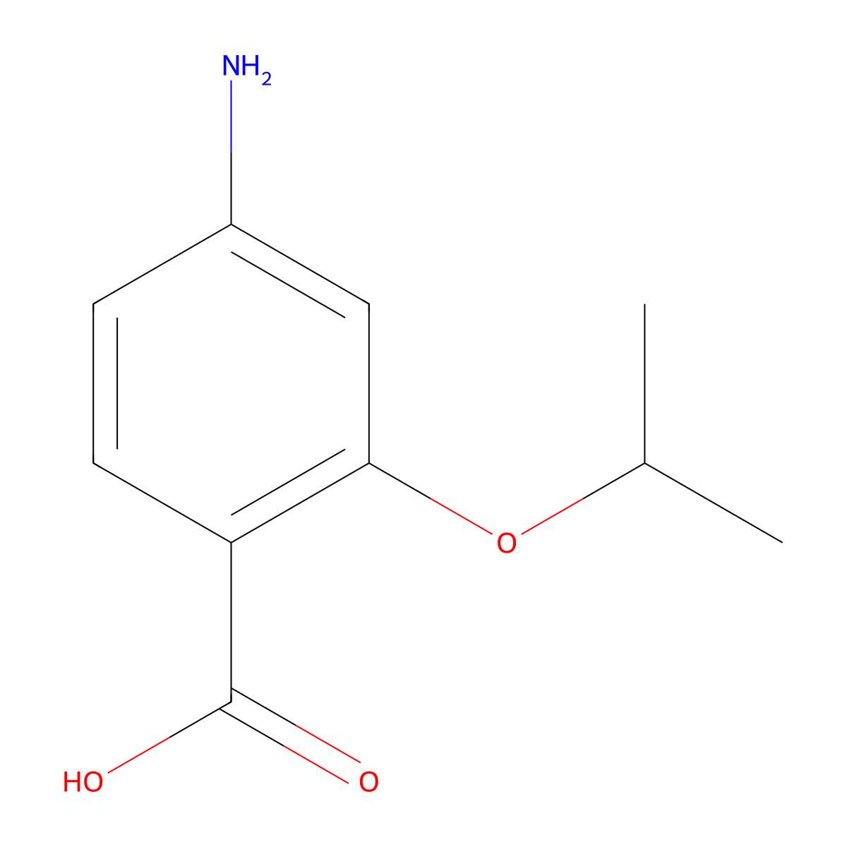 4-Amino-2-(propan-2-yloxy)benzoic acid molecular structure, CAS 2486-78-4
