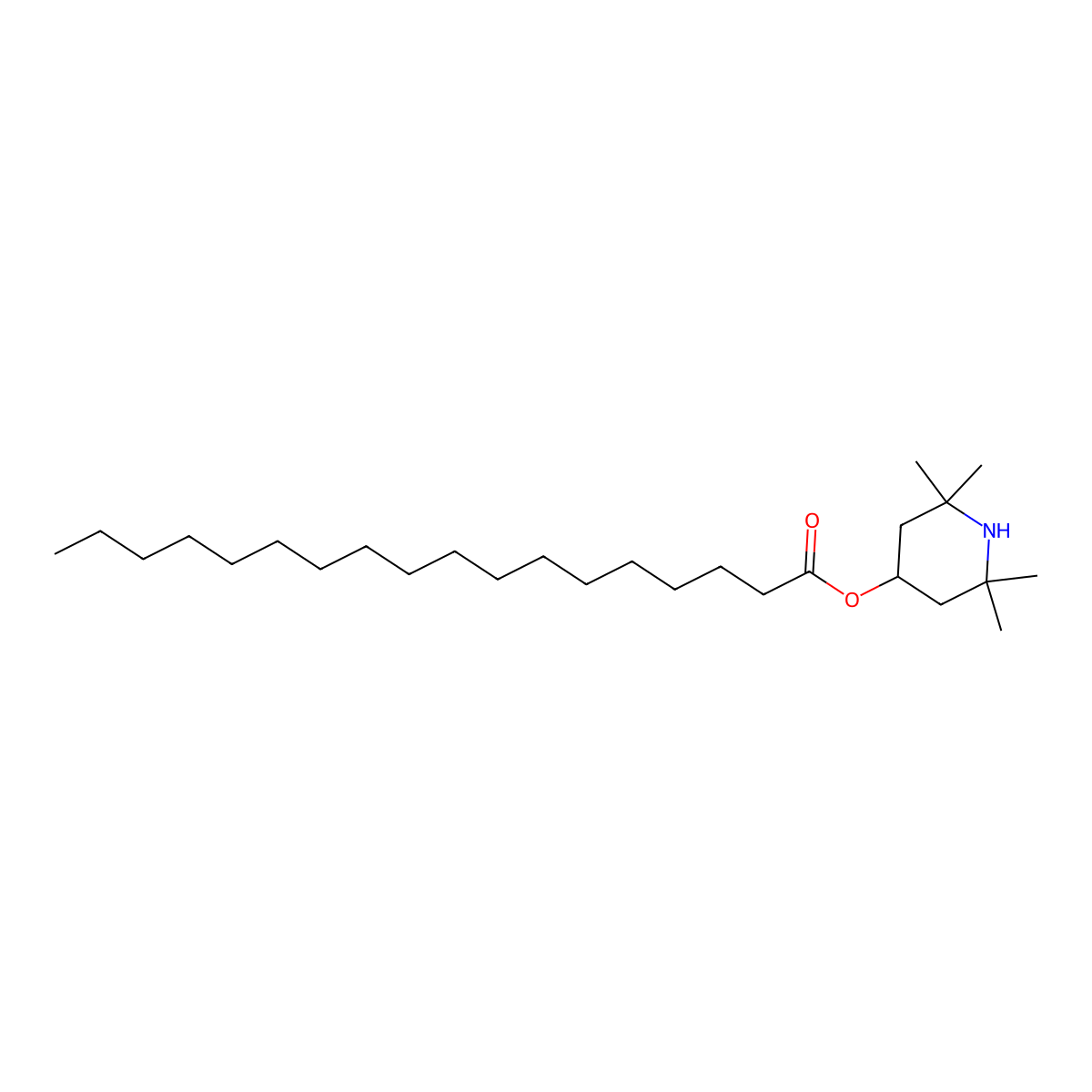 (2,2,6,6-Tetramethylpiperidin-4-yl) octadecanoate molecular structure, CAS 24860-22-8