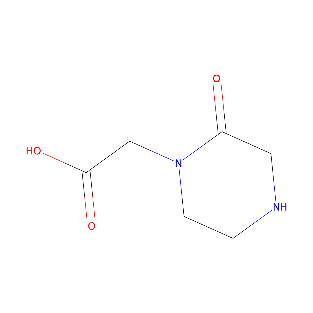 2-Oxo-1-piperazineacetic acid molecular structure, CAS 24860-46-6