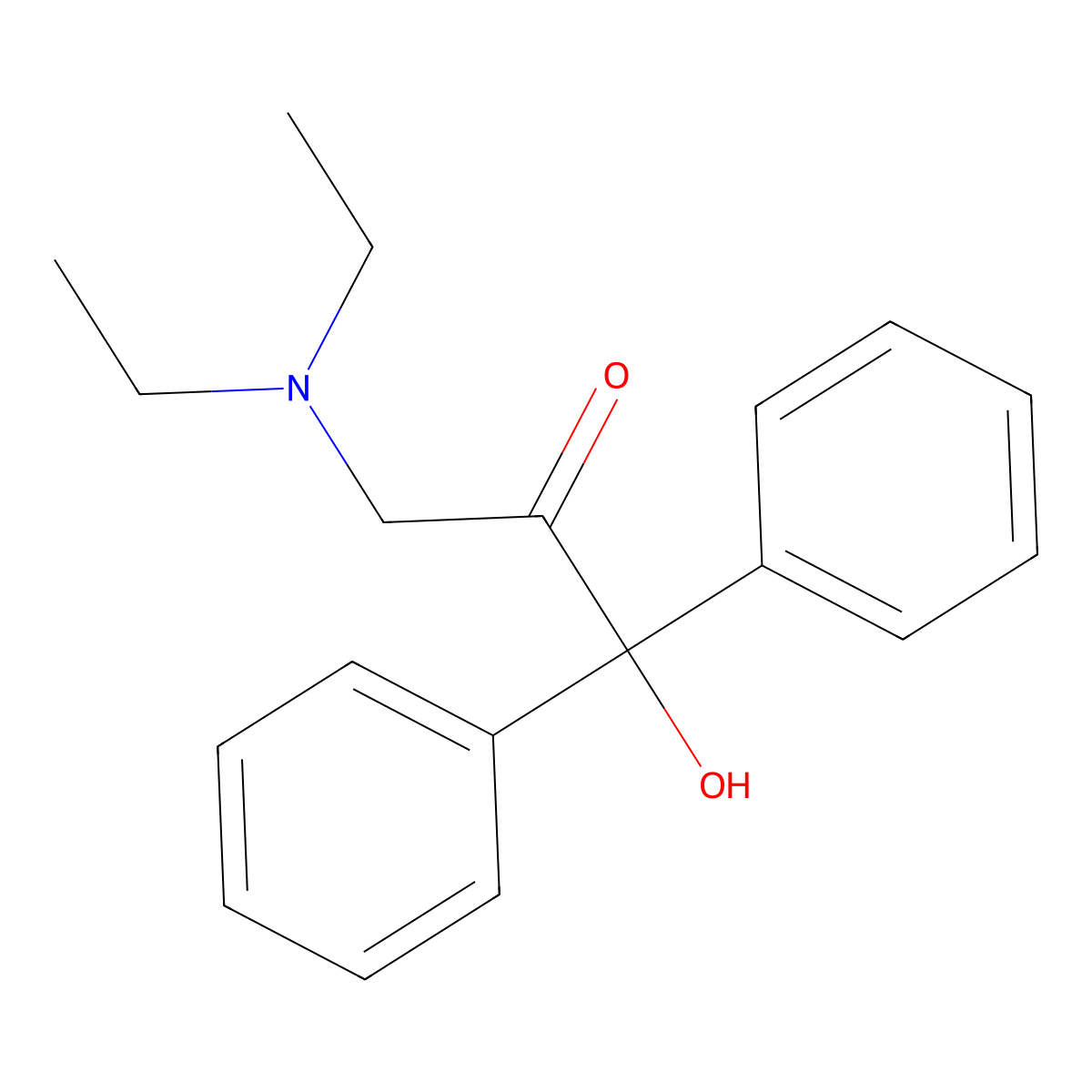 2-Propanone, 3-diethylamino-1,1-diphenyl-1-hydroxy- molecular structure, CAS 24860-79-5