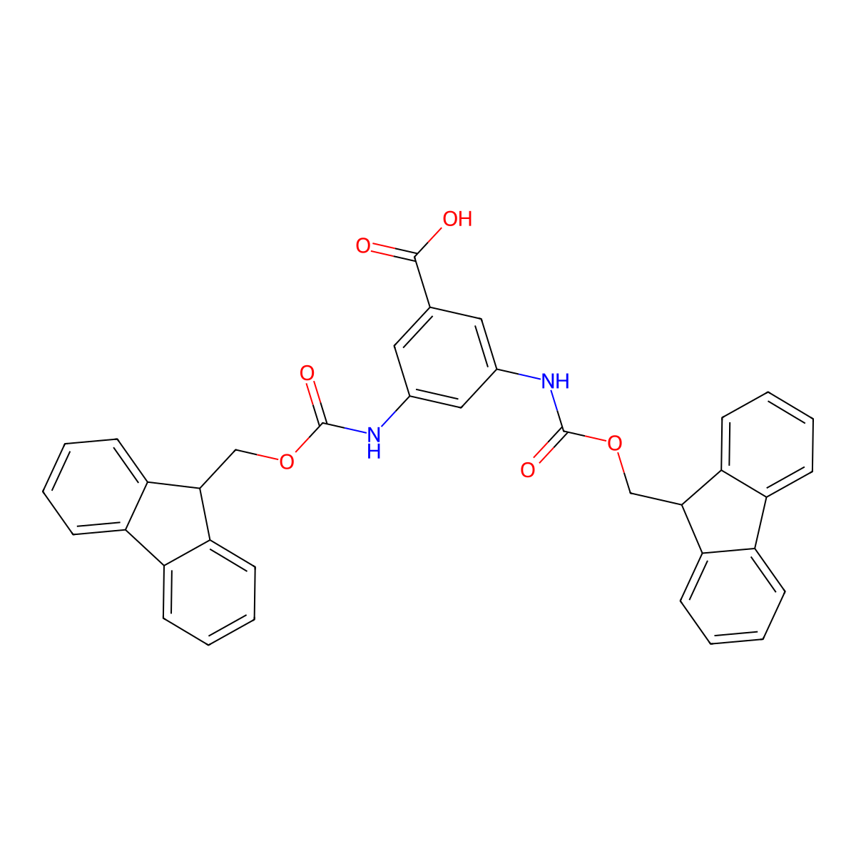 3,5-Bis((((9H-fluoren-9-yl)methoxy)carbonyl)amino)benzoic acid molecular structure, CAS 248602-44-0