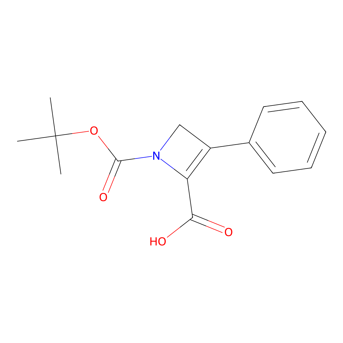 1-[(Tert-butoxy)carbonyl]-3-phenyl-1,4-dihydroazete-2-carboxylic acid molecular structure, CAS 2486086-41-1