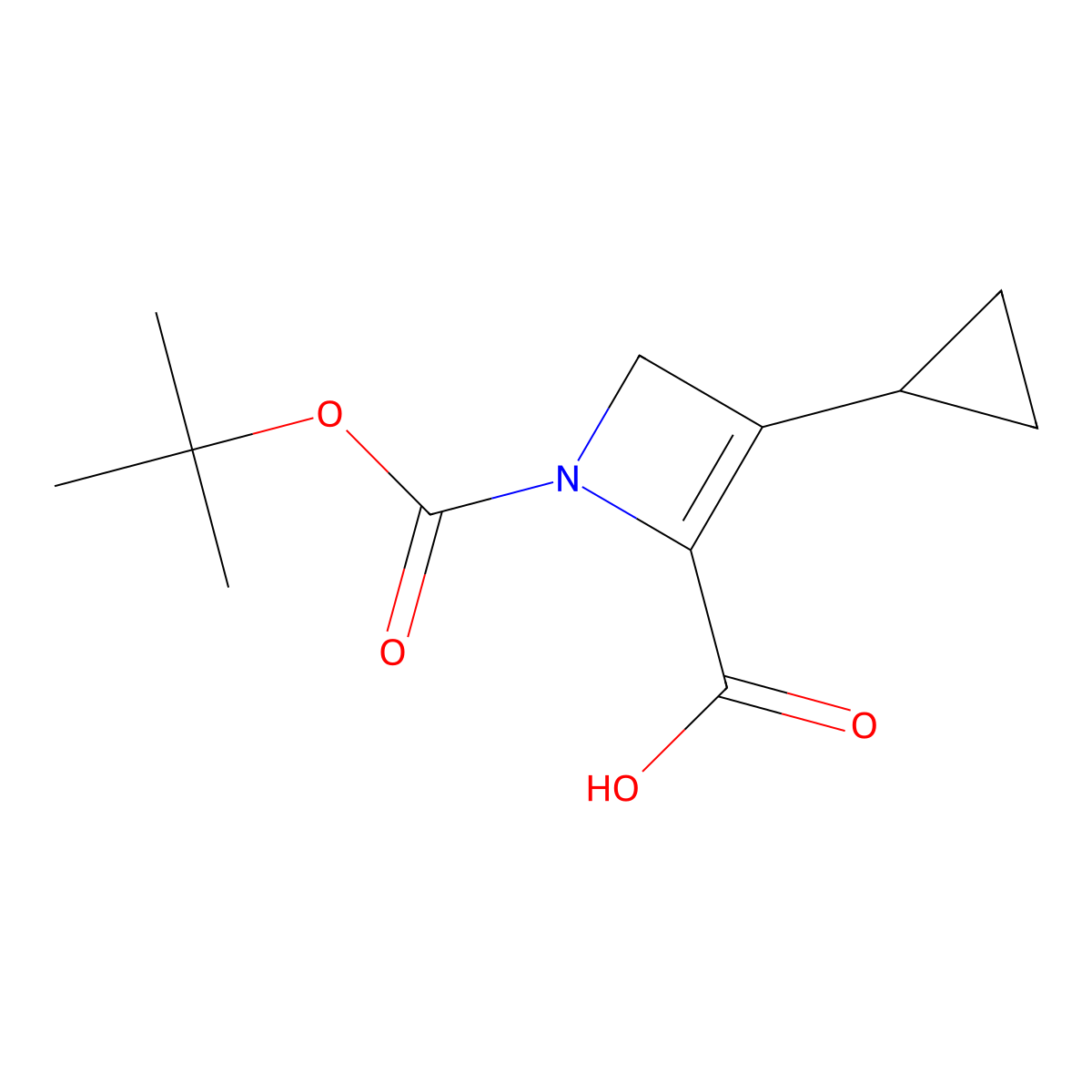 1-[(Tert-butoxy)carbonyl]-3-cyclopropyl-1,4-dihydroazete-2-carboxylic acid molecular structure, CAS 2486086-54-6