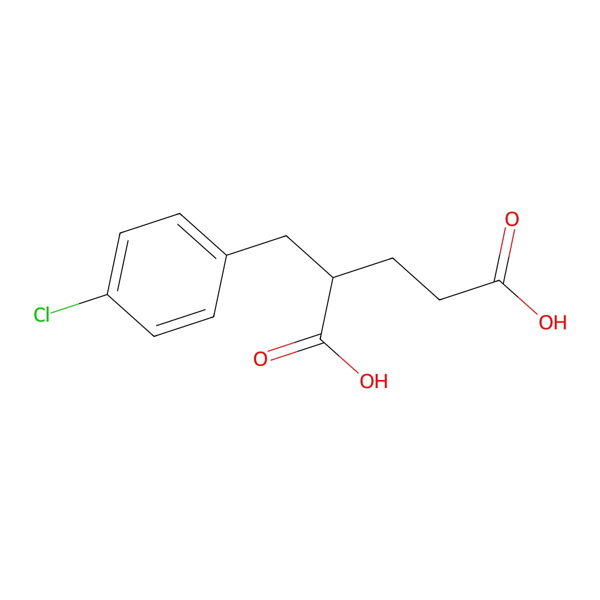 2-[(4-Chlorophenyl)methyl]pentanedioic acid molecular structure, CAS 24867-04-7