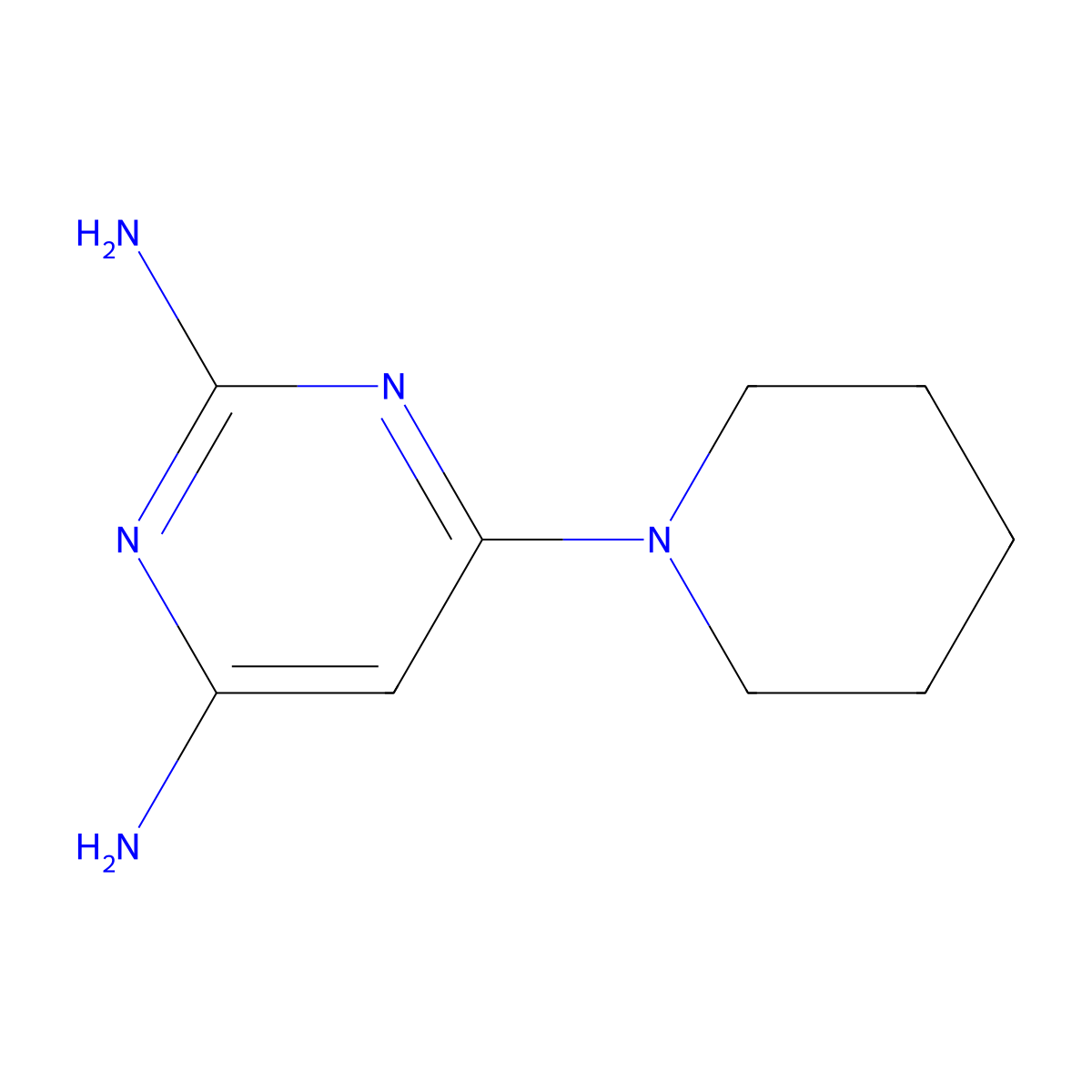 2,4-Diamino-6-piperidinopyrimidine molecular structure, CAS 24867-26-3