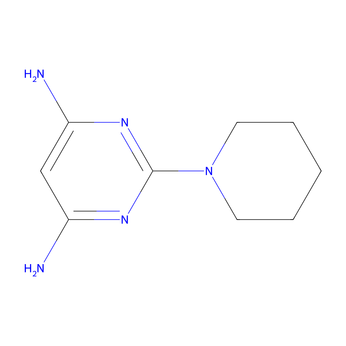 2-(Piperidin-1-yl)pyrimidine-4,6-diamine molecular structure, CAS 24867-30-9