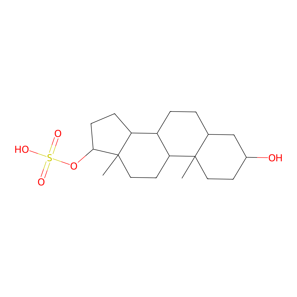 Androstane-3,17-diol 17-sulfate molecular structure, CAS 24869-99-6
