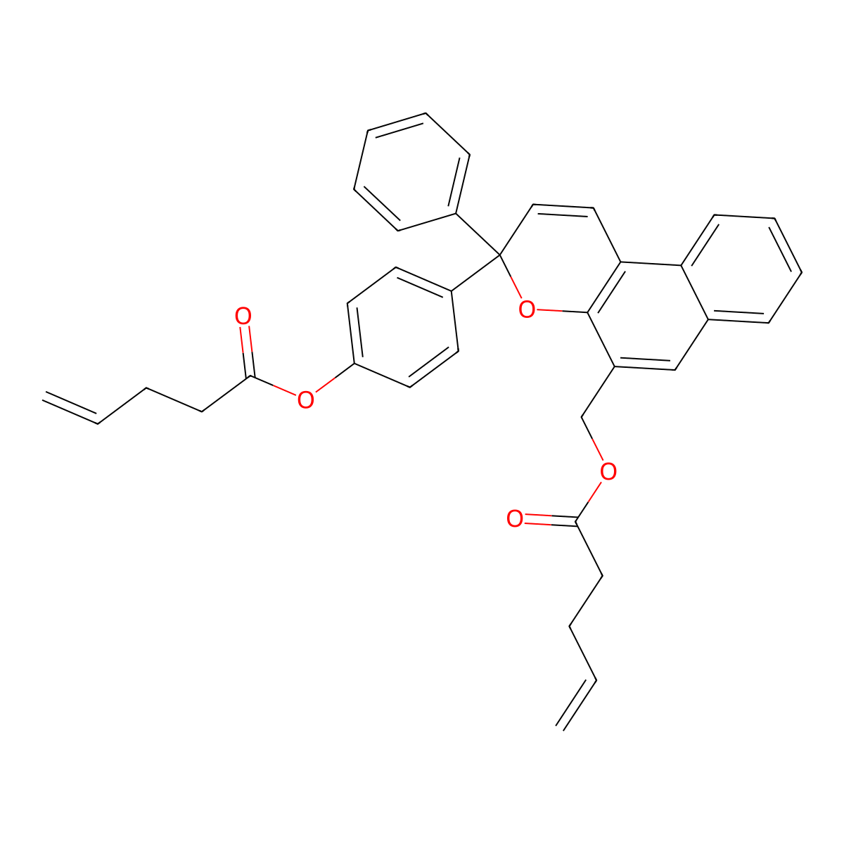 4-(5-((Pent-4-enoyloxy)methyl)-3-phenyl-3H-benzo[F]chromen-3-YL)phenyl pent-4-enoate molecular structure, CAS 2487148-42-3
