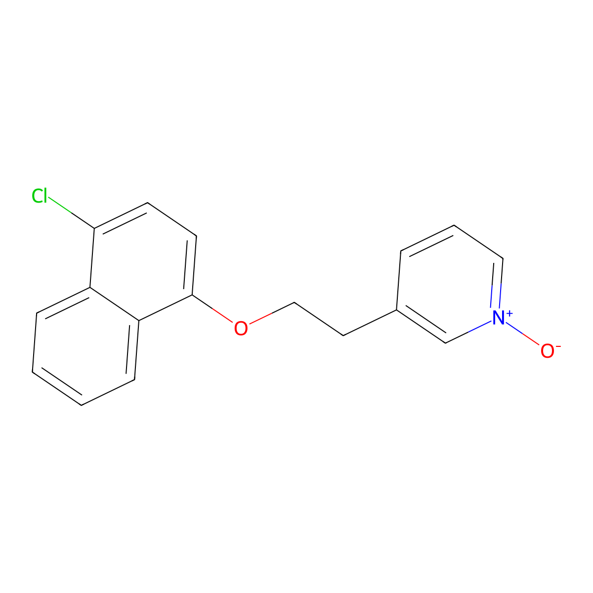 3-[2-(4-Chloronaphthalen-1-yl)oxyethyl]-1-oxidopyridin-1-ium molecular structure, CAS 2487253-25-6