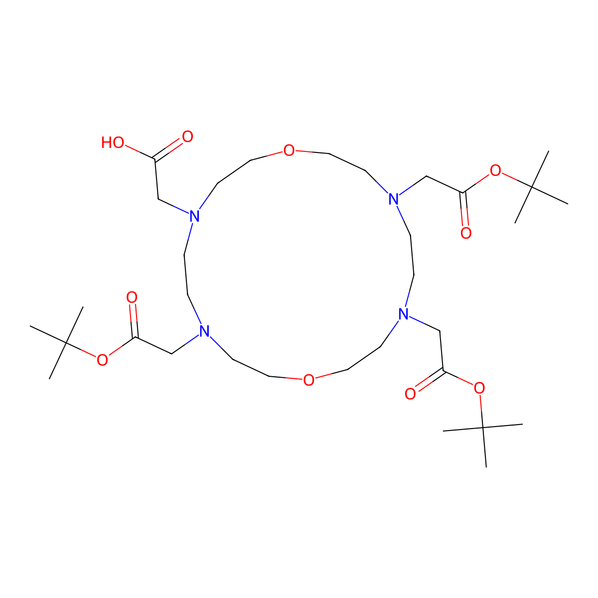 2-(7,13,16-Tris(2-(tert-butoxy)-2-oxoethyl)-1,10-dioxa-4,7,13,16-tetraazacyclooctadecan-4-YL)acetic acid molecular structure, CAS 2487415-30-3