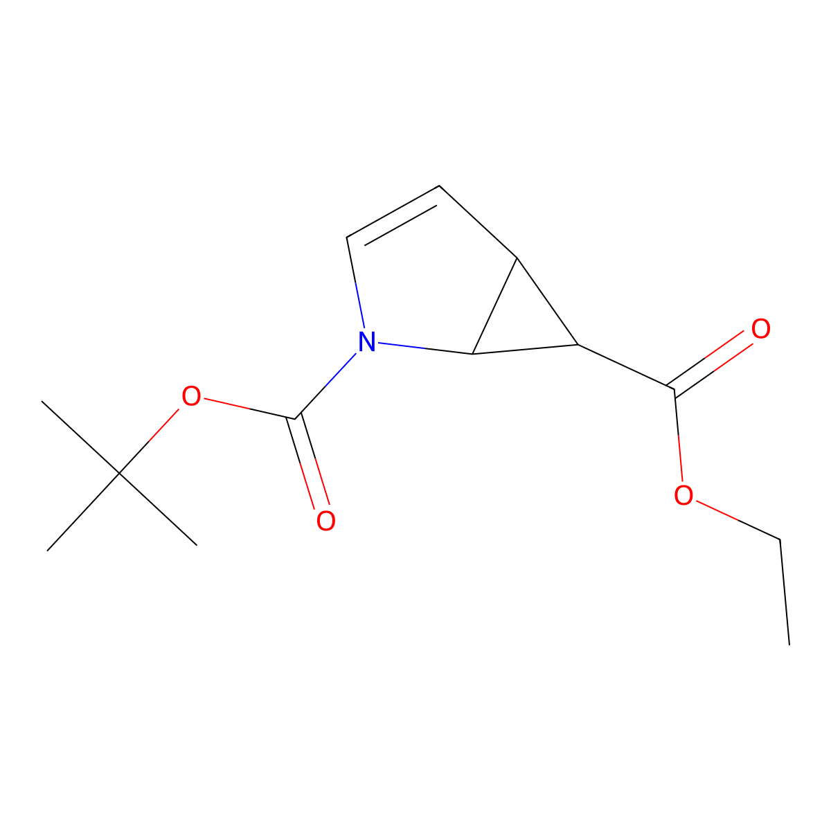 rac-2-tert-butyl 6-ethyl (1R,5R,6R)-2-azabicyclo[3.1.0]hex-3-ene-2,6-dicarboxylate molecular structure, CAS 2487431-53-6