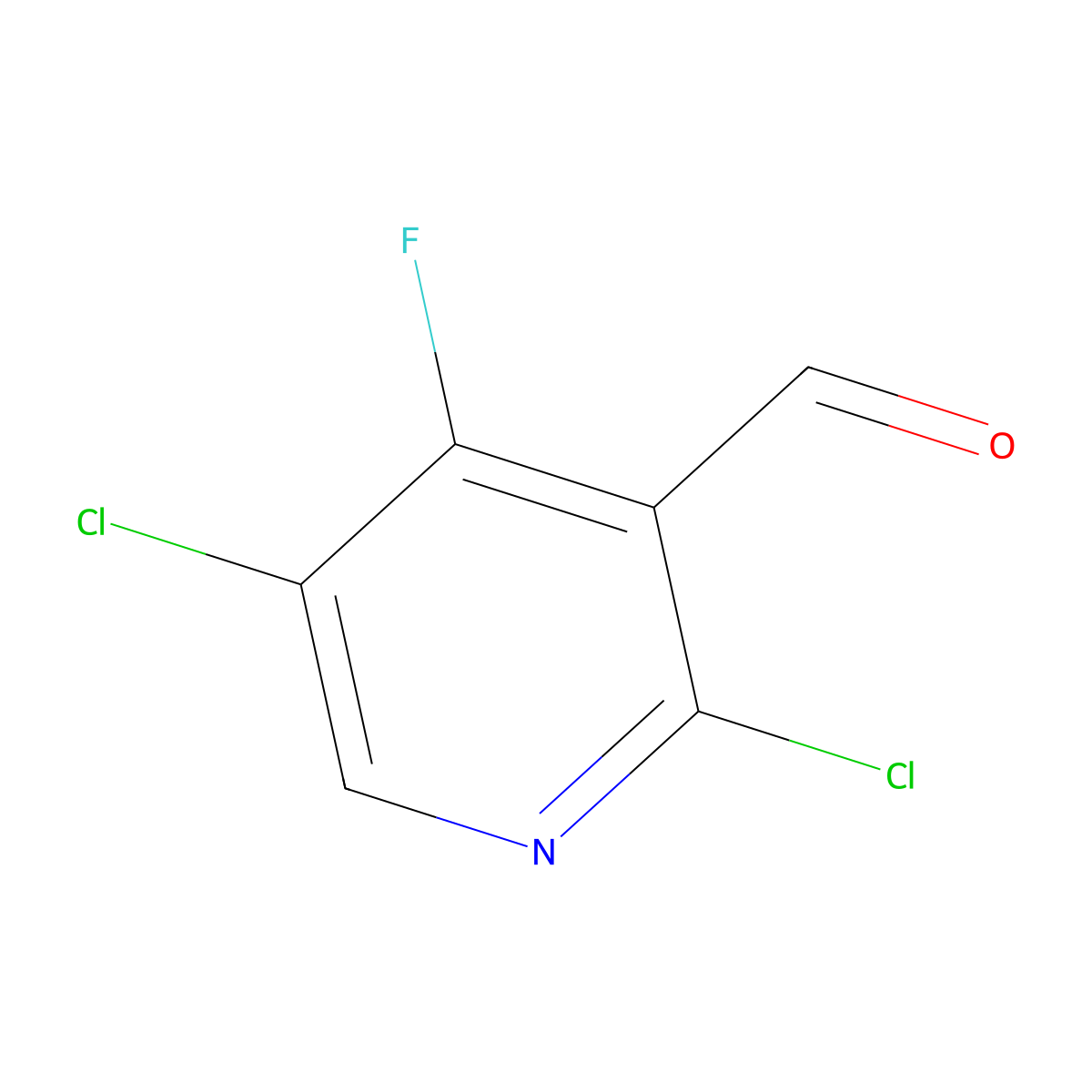 2,5-Dichloro-4-fluoronicotinaldehyde molecular structure, CAS 2487481-24-1