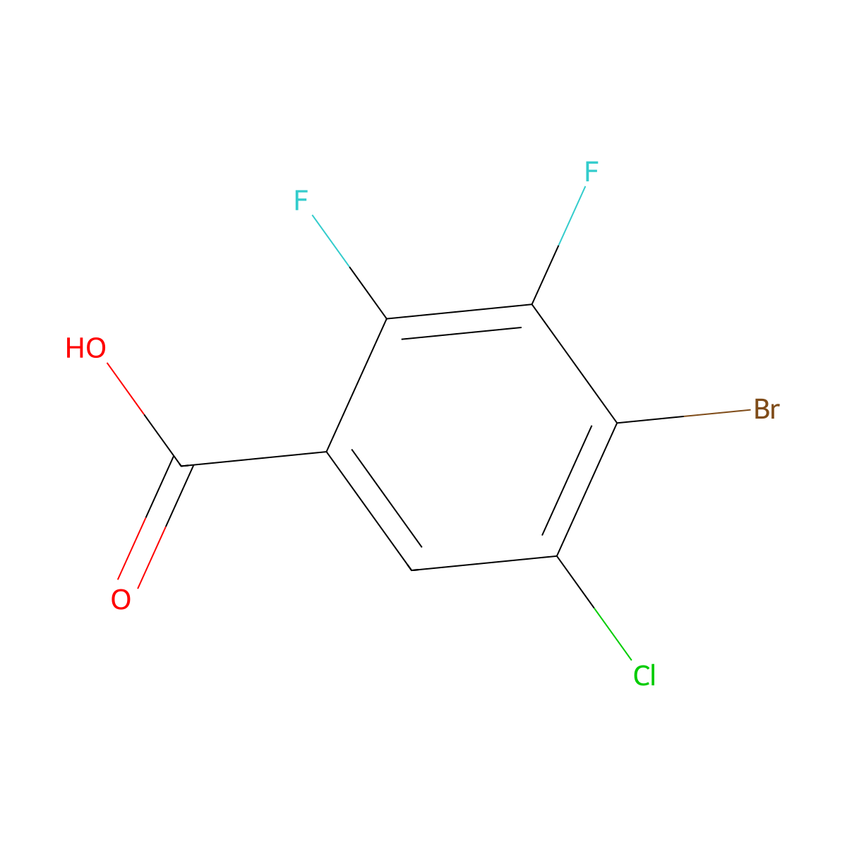 4-Bromo-5-chloro-2,3-difluorobenzoic Acid molecular structure, CAS 2487481-74-1