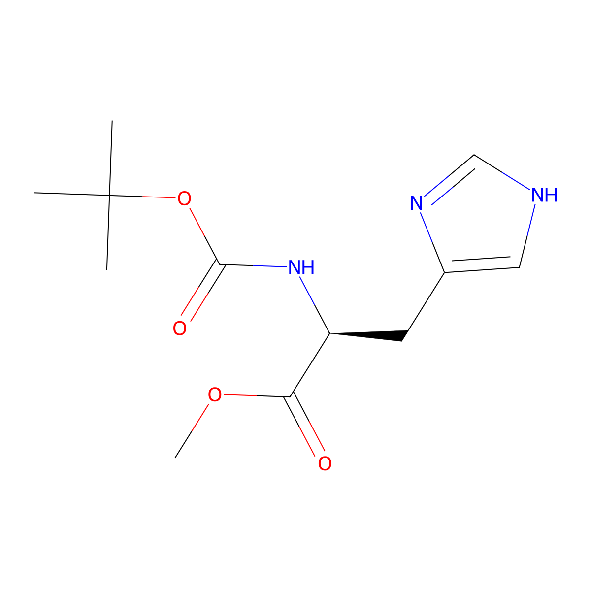 Nalpha-Boc-L-histidine methyl ester molecular structure, CAS 2488-14-4