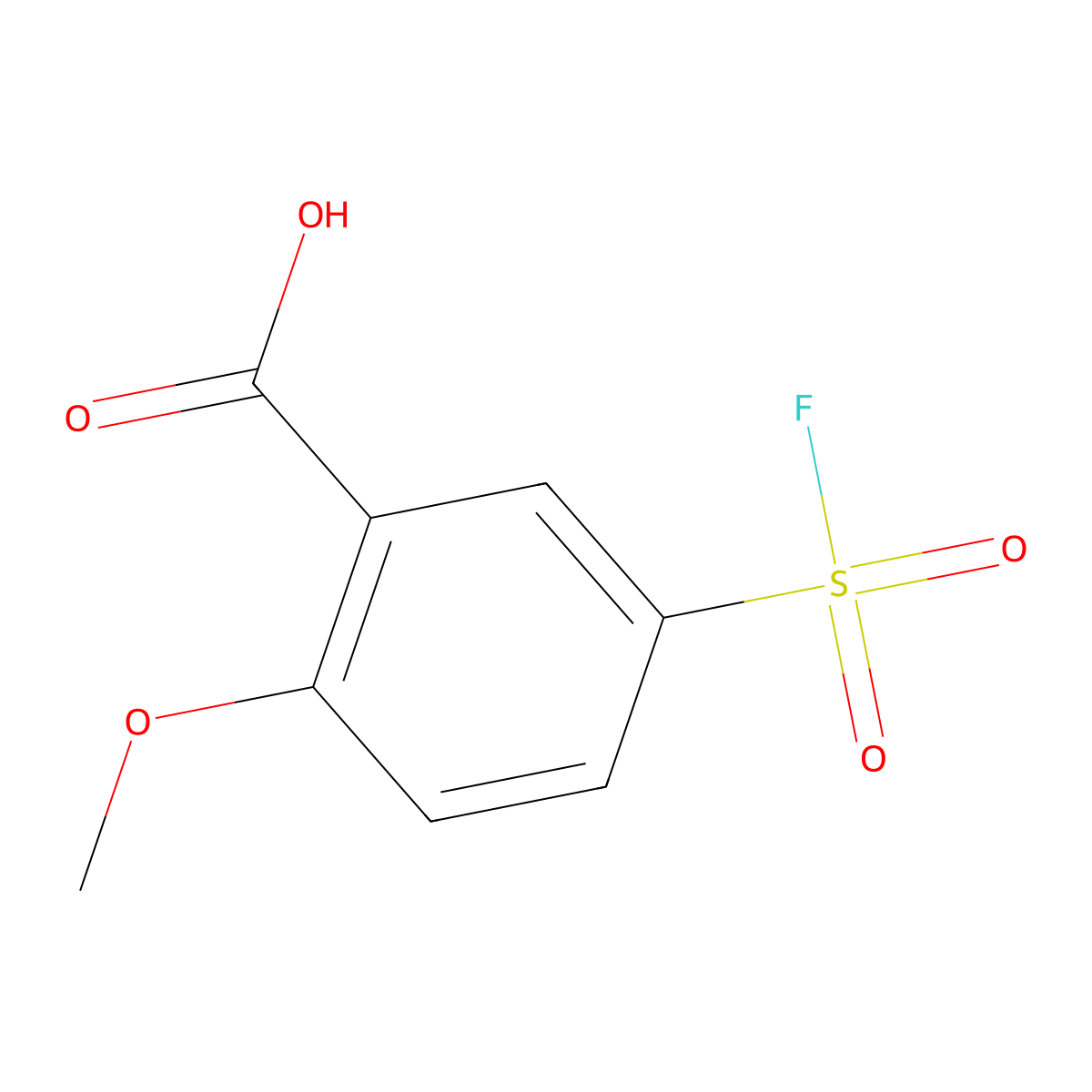 o-Anisic acid, 5-(fluorosulfonyl)- molecular structure, CAS 2488-50-8