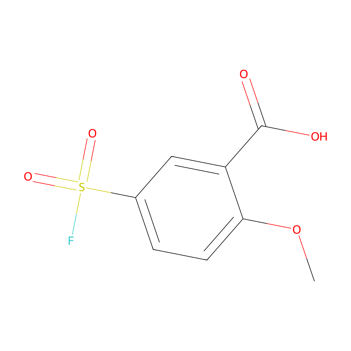 o-Anisic acid, 5-(fluorosulfonyl)- molecular structure, CAS 2488-50-8