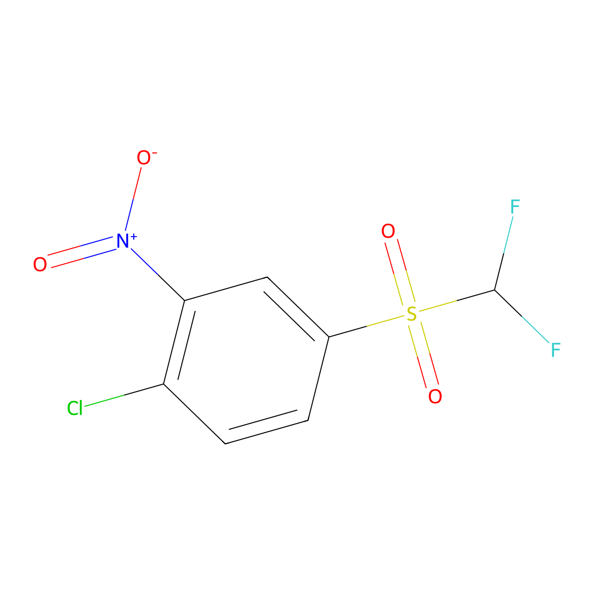 1-Chloro-4-difluoromethanesulfonyl-2-nitrobenzene molecular structure, CAS 2488-54-2