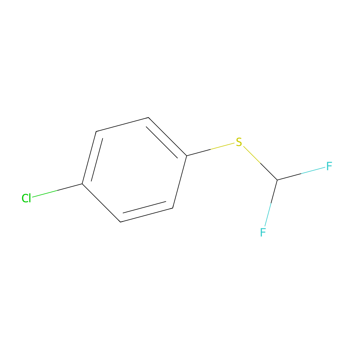 1-Chloro-4-[(difluoromethyl)sulfanyl]benzene molecular structure, CAS 2488-66-6