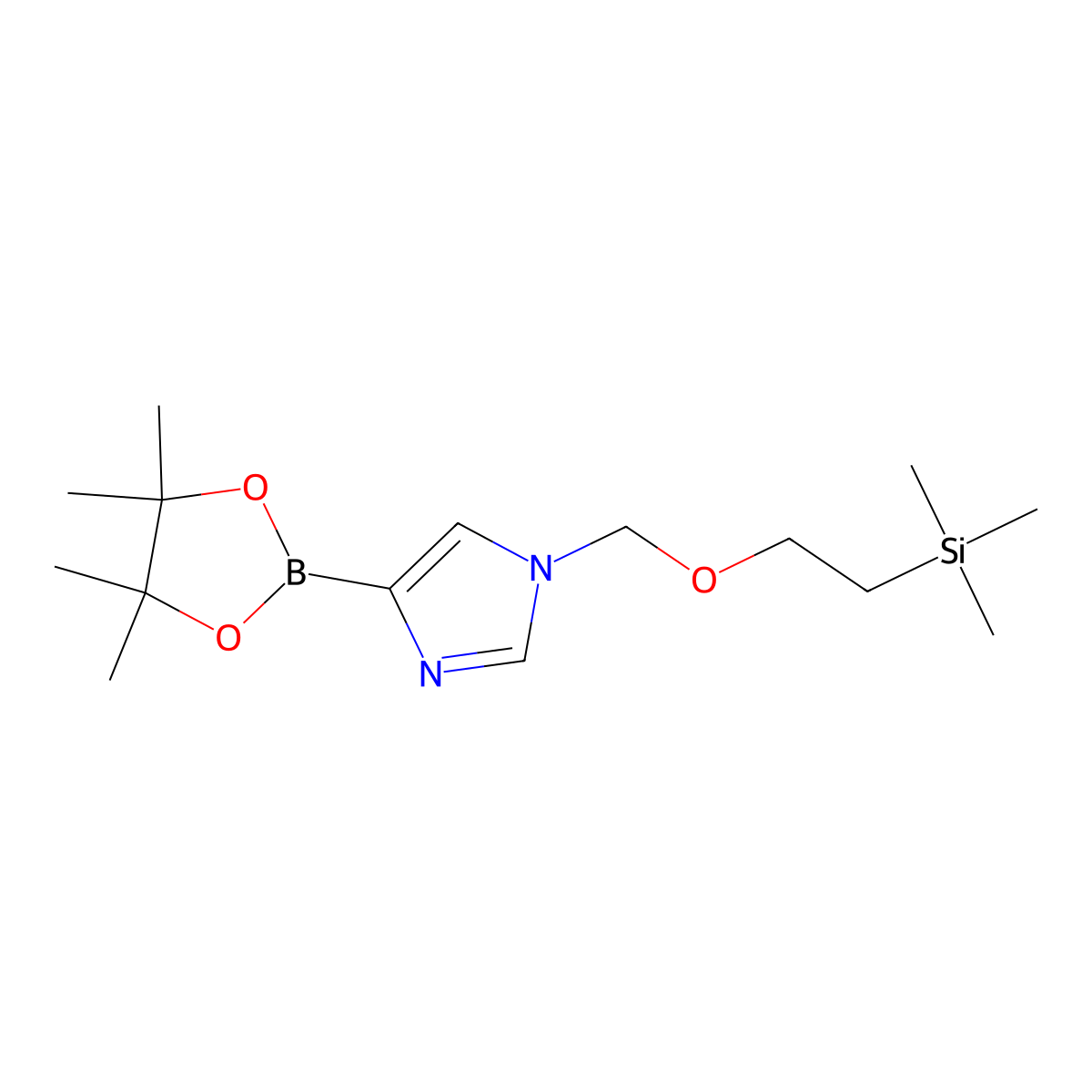4-(4,4,5,5-tetramethyl-1,3,2-dioxaborolan-2-yl)-1-((2-(trimethylsilyl)ethoxy)methyl)-1H-imidazole molecular structure, CAS 2488350-47-4