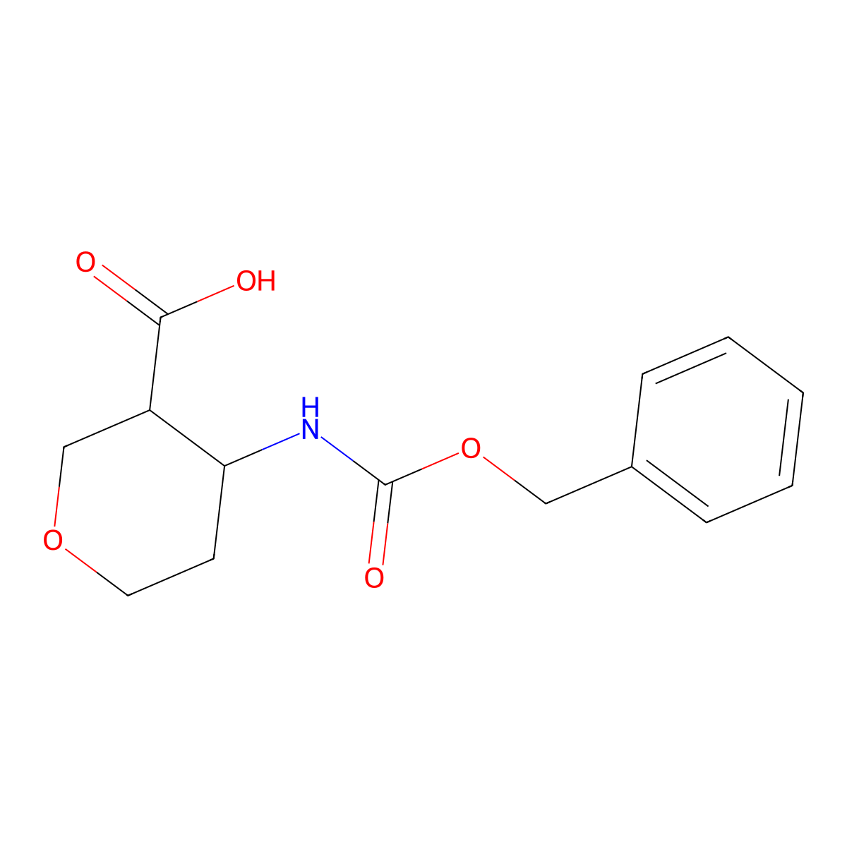 4-{[(Benzyloxy)carbonyl]amino}oxane-3-carboxylic acid molecular structure, CAS 2488430-17-5