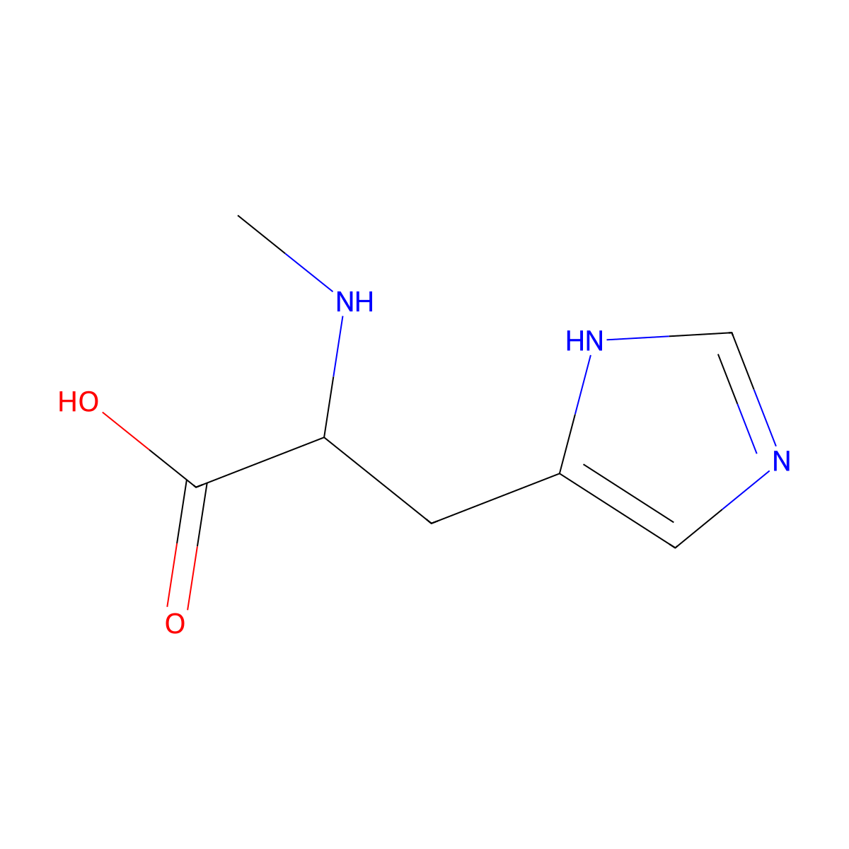 N-methyl-L-histidine molecular structure, CAS 24886-03-1