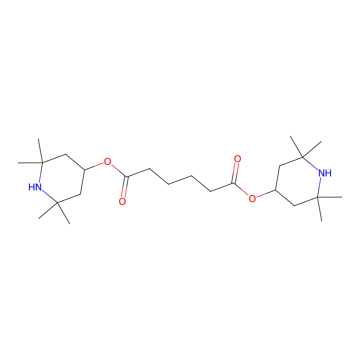 Bis(2,2,6,6-tetramethylpiperidin-4-yl) hexanedioate molecular structure, CAS 24886-40-6