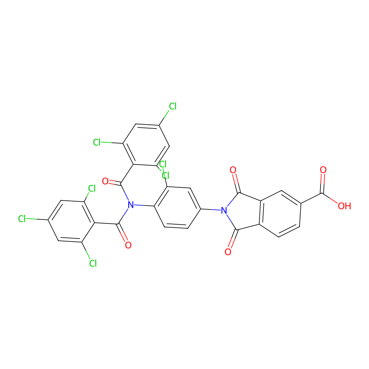 2-[4-[Bis(2,4,6-trichlorobenzoyl)amino]-3-chlorophenyl]-1,3-dioxoisoindole-5-carboxylic acid molecular structure, CAS 2488745-53-3