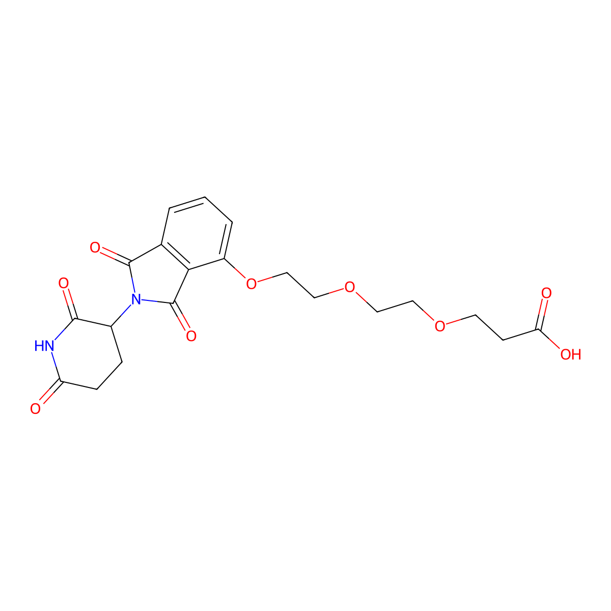 3-(2-(2-((2-(2,6-Dioxopiperidin-3-yl)-1,3-dioxoisoindolin-4-yl)oxy)ethoxy)ethoxy)propanoic acid molecular structure, CAS 2488752-64-1