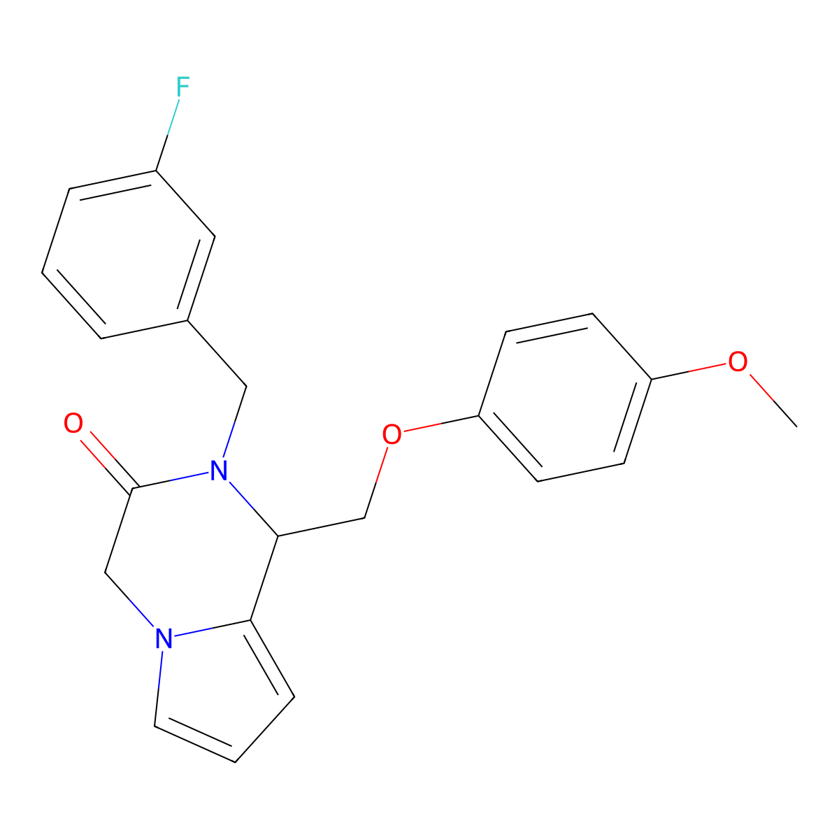 (1R)-2-[(3-fluorophenyl)methyl]-1-[(4-methoxyphenoxy)methyl]-1,4-dihydropyrrolo[1,2-a]pyrazin-3-one molecular structure, CAS 2488764-06-1