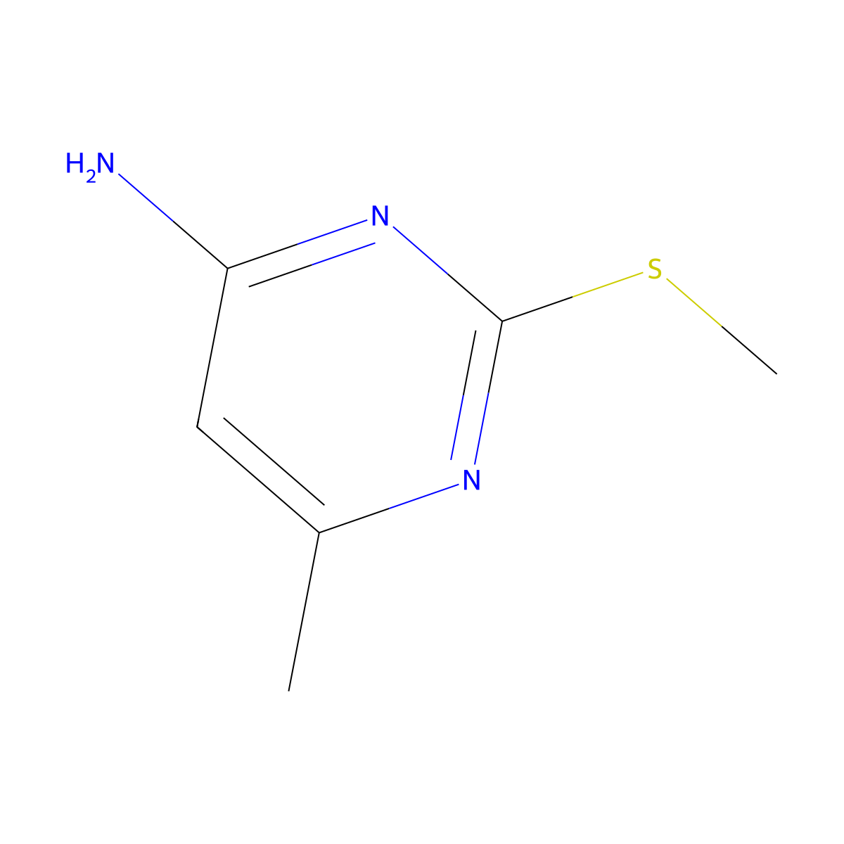 6-Methyl-2-(methylthio)pyrimidin-4-amine molecular structure, CAS 24888-93-5