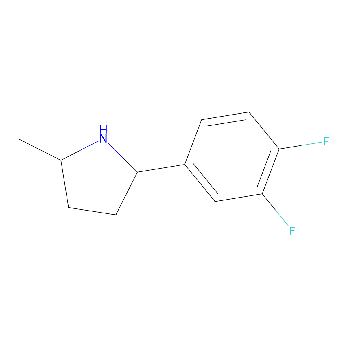 (2S,5S)-2-(3,4-Difluorophenyl)-5-methylpyrrolidine molecular structure, CAS 2488869-96-9