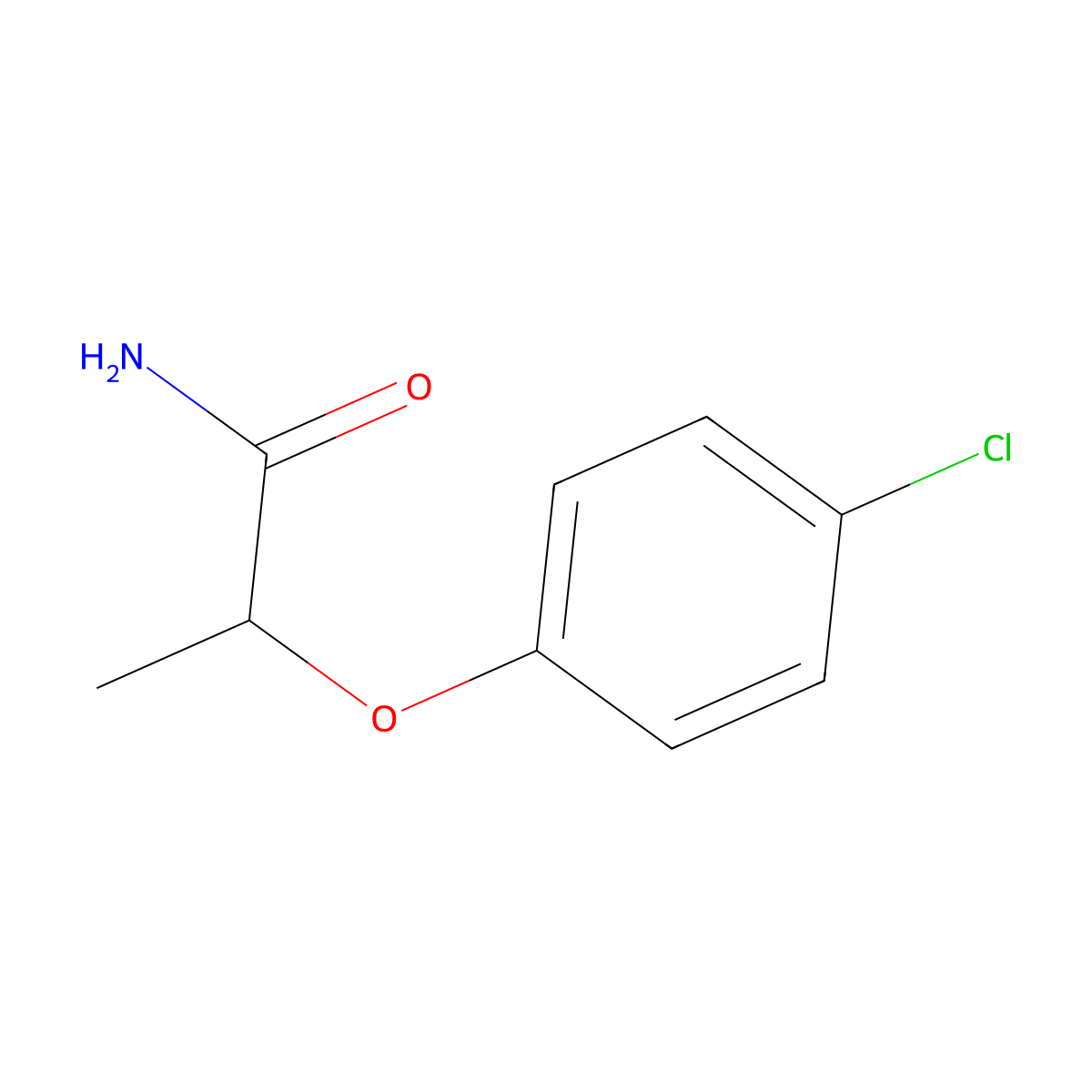 2-(4-Chlorophenoxy)propanamide molecular structure, CAS 24889-00-7