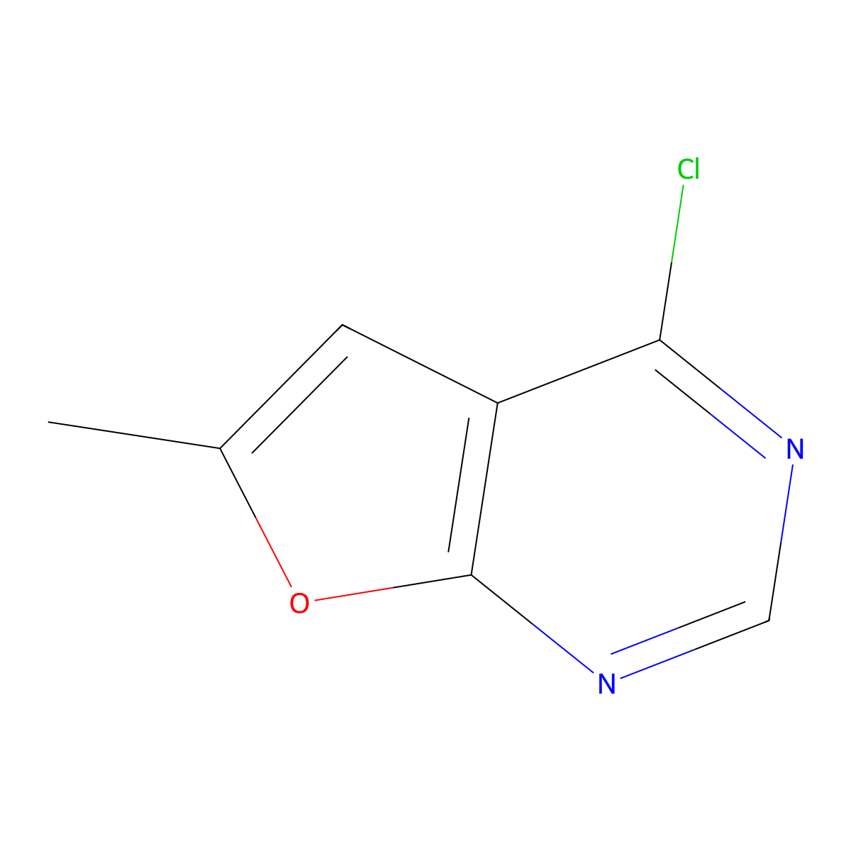 4-Chloro-6-methylfuro[2,3-d]pyrimidine molecular structure, CAS 24889-21-2