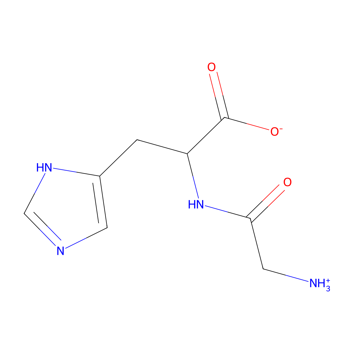 Gly-His zwitterion molecular structure, CAS 2489-13-6