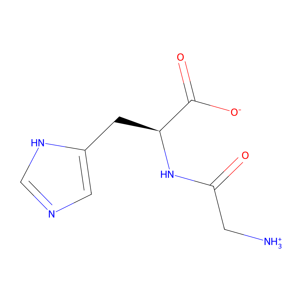 Gly-His zwitterion molecular structure, CAS 2489-13-6