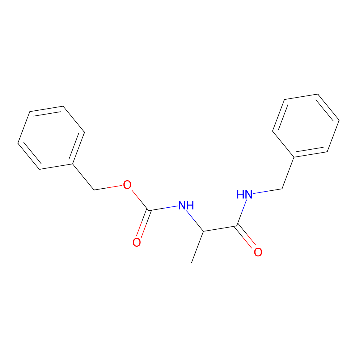 N-(Benzyloxycarbonyl)-L-alanine benzylamide molecular structure, CAS 2489-19-2