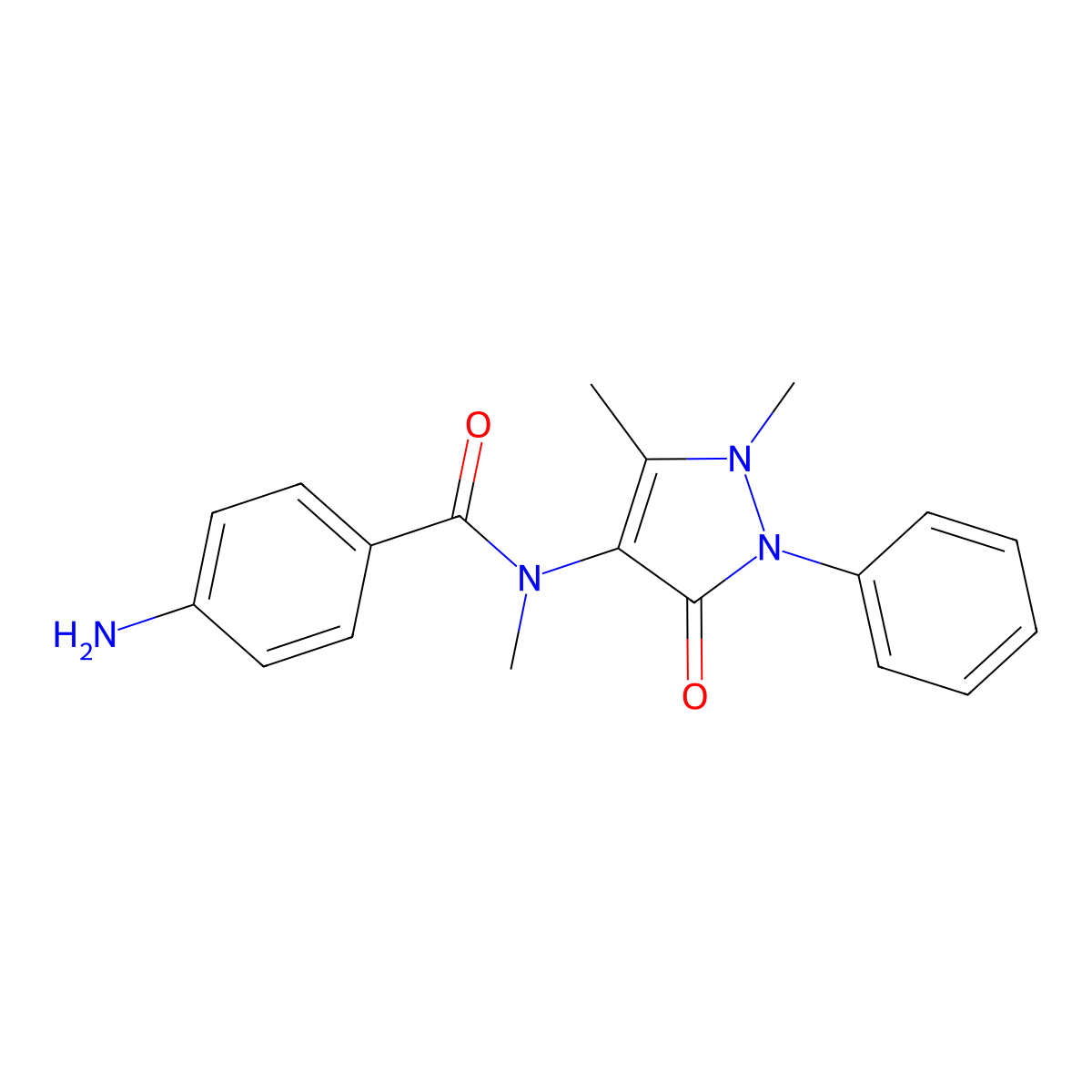 N-methylantipyrylamide-4-aminobenzoic acid molecular structure, CAS 24891-23-4