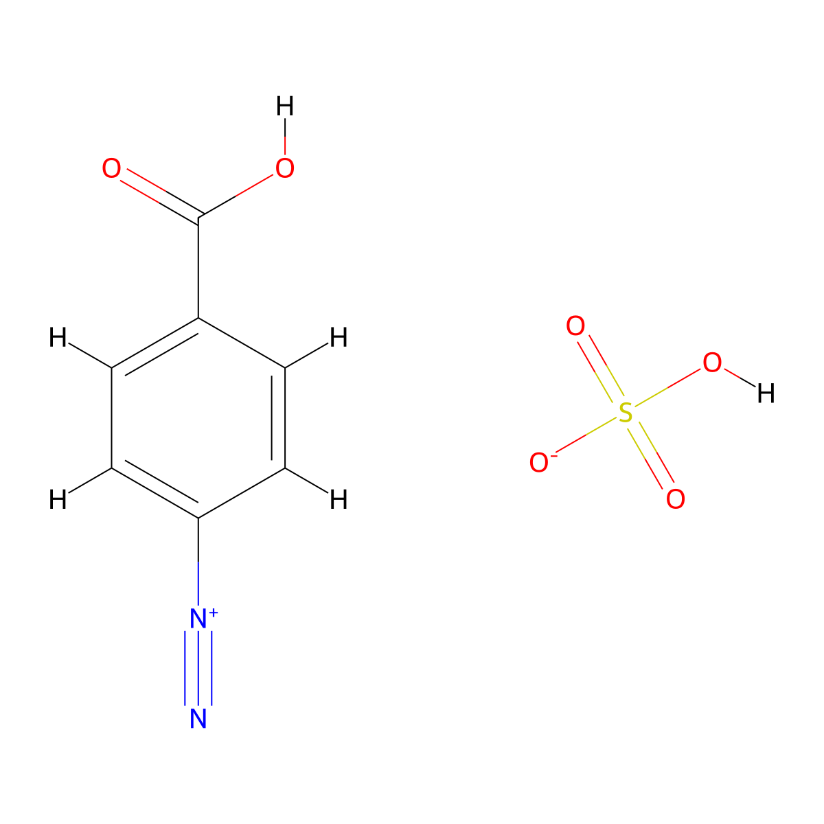 p-Carboxybenzene diazonium hydrogen sulfate molecular structure, CAS 24892-60-2