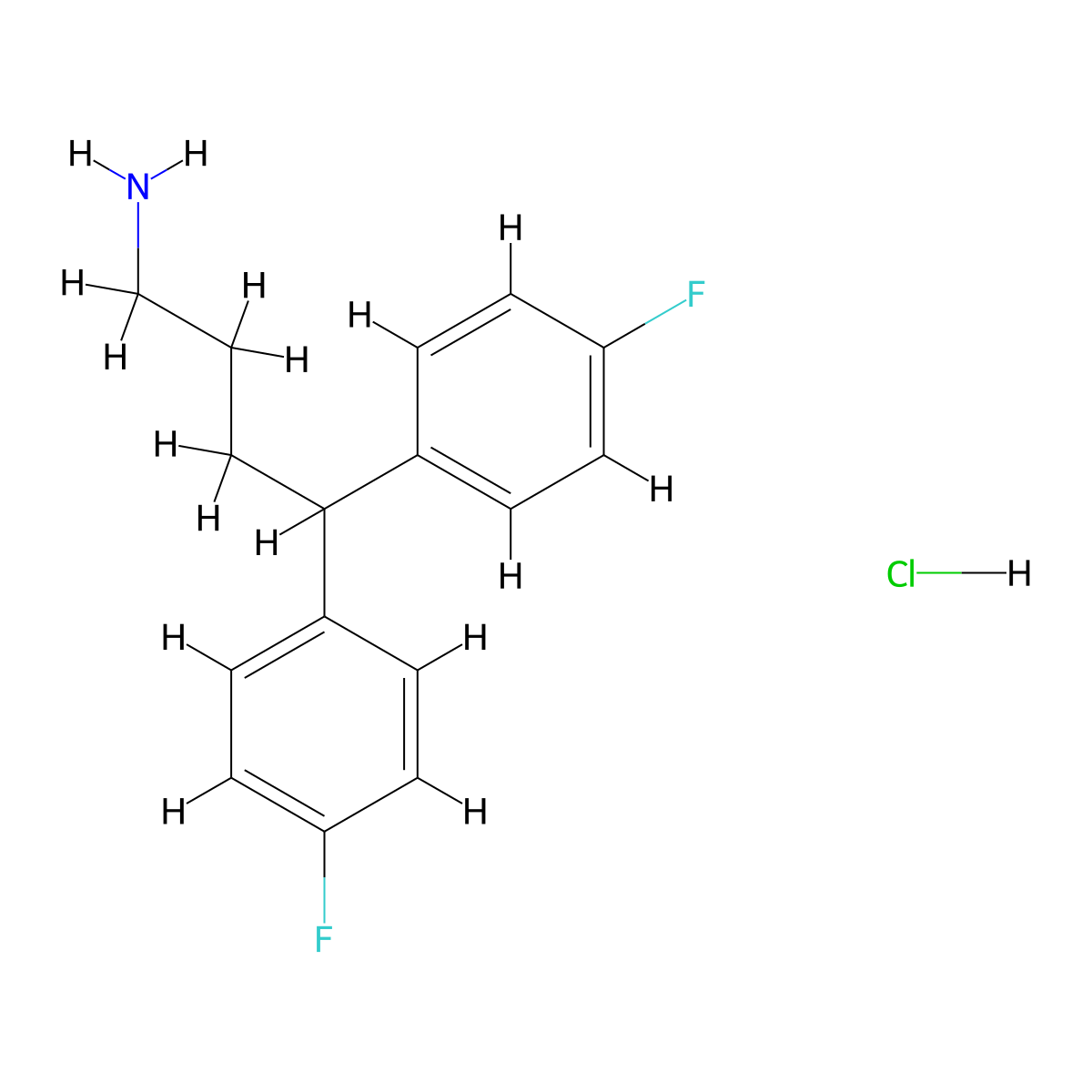 4,4-Bis(4-fluorophenyl)butan-1-amine hydrochloride molecular structure, CAS 248922-84-1