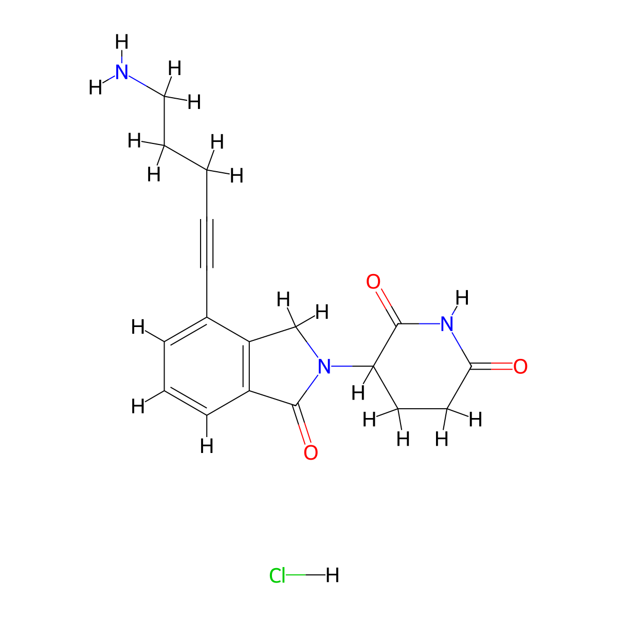 Lenalidomide-propargyl-C2-NH2 hydrochloride molecular structure, CAS 2489242-23-9