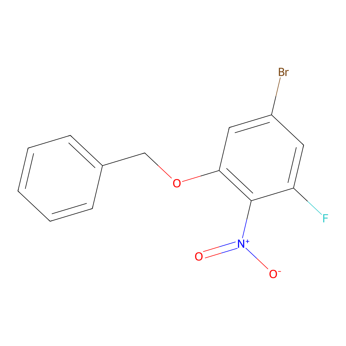 1-(Benzyloxy)-5-bromo-3-fluoro-2-nitrobenzene molecular structure, CAS 2489407-62-5