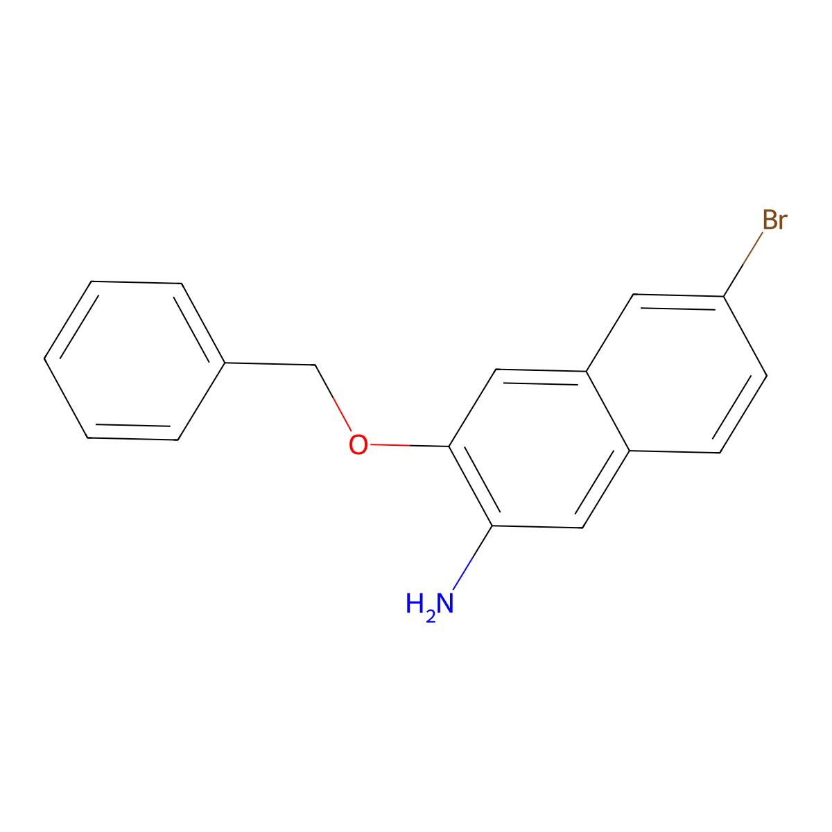 6-Bromo-3-(phenylmethoxy)-2-naphthalenamine molecular structure, CAS 2489410-92-4