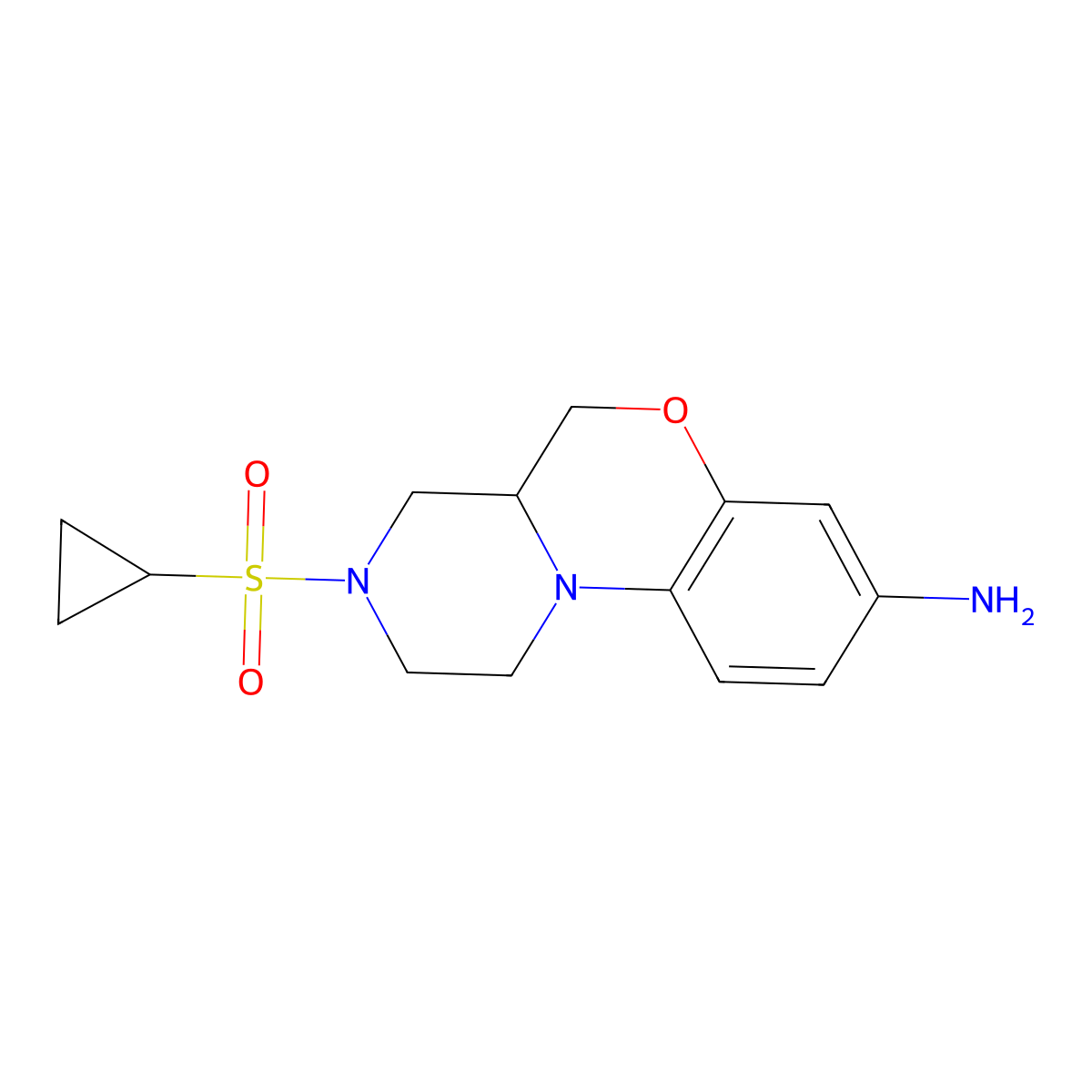 (R)-3-(Cyclopropylsulfonyl)-1,2,3,4,4a,5-hexahydrobenzo[b]pyrazino[1,2-d][1,4]oxazin-8-amine molecular structure, CAS 2489438-07-3