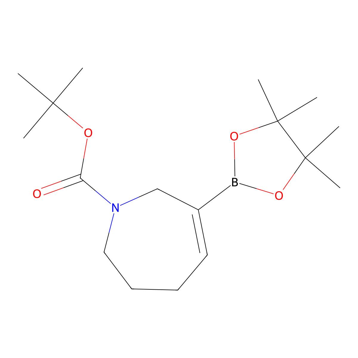 Tert-butyl 6-(4,4,5,5-tetramethyl-1,3,2-dioxaborolan-2-yl)-2,3,4,7-tetrahydroazepine-1-carboxylate molecular structure, CAS 2489456-34-8