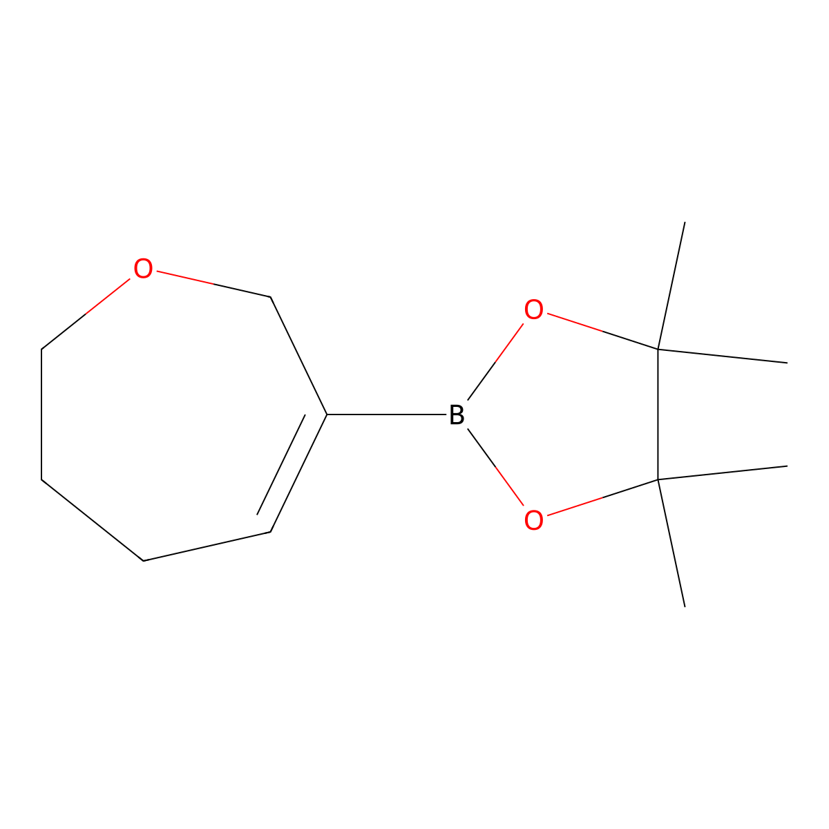 4,4,5,5-Tetramethyl-2-(2,5,6,7-tetrahydrooxepin-3-yl)-1,3,2-dioxaborolane molecular structure, CAS 2489456-35-9